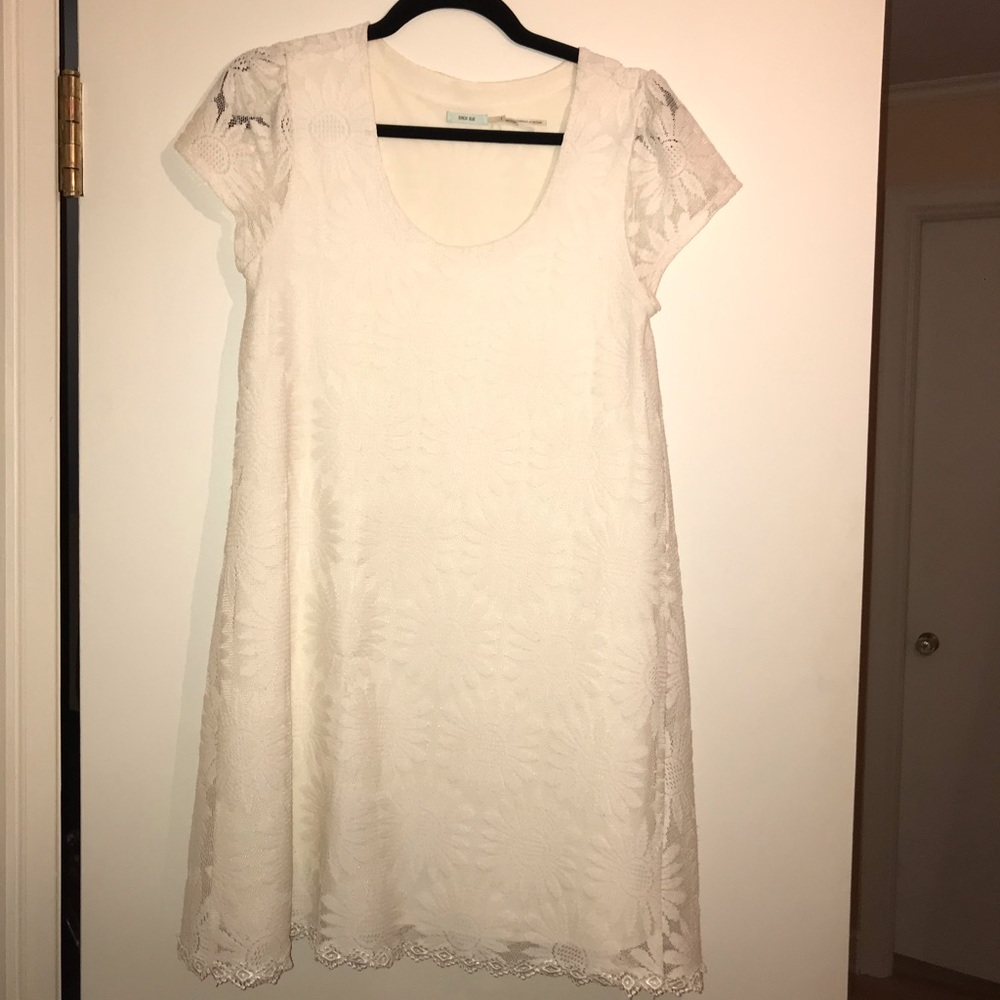Cream daisy lace swing dress